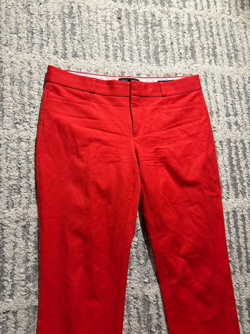 Banana republic red Sloan straight leg smart pants trousers size 6 - Picture 3 of 5